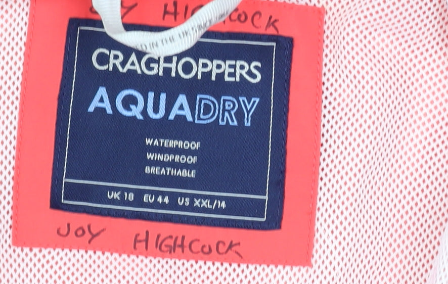 Craghoppers Womens Pink Waterproof Hooded Rain Jacket Size 18