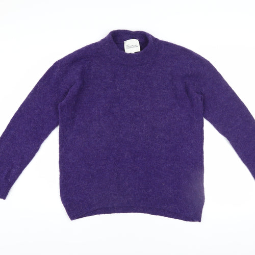 My Essential Wardrobe Women’s Purple Wool Blend Crew Neck Jumper M