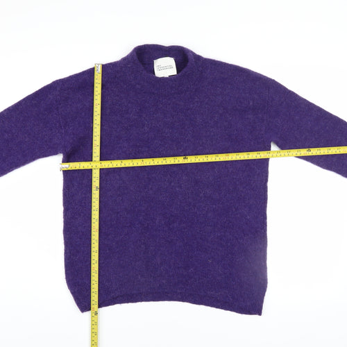 My Essential Wardrobe Women’s Purple Wool Blend Crew Neck Jumper M
