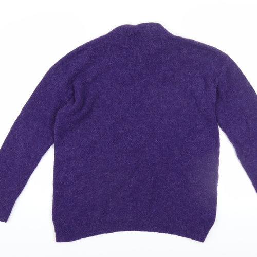 My Essential Wardrobe Women’s Purple Wool Blend Crew Neck Jumper M