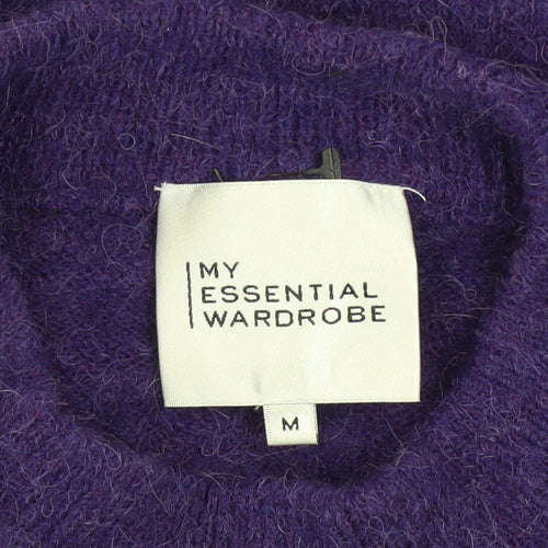 My Essential Wardrobe Women’s Purple Wool Blend Crew Neck Jumper M