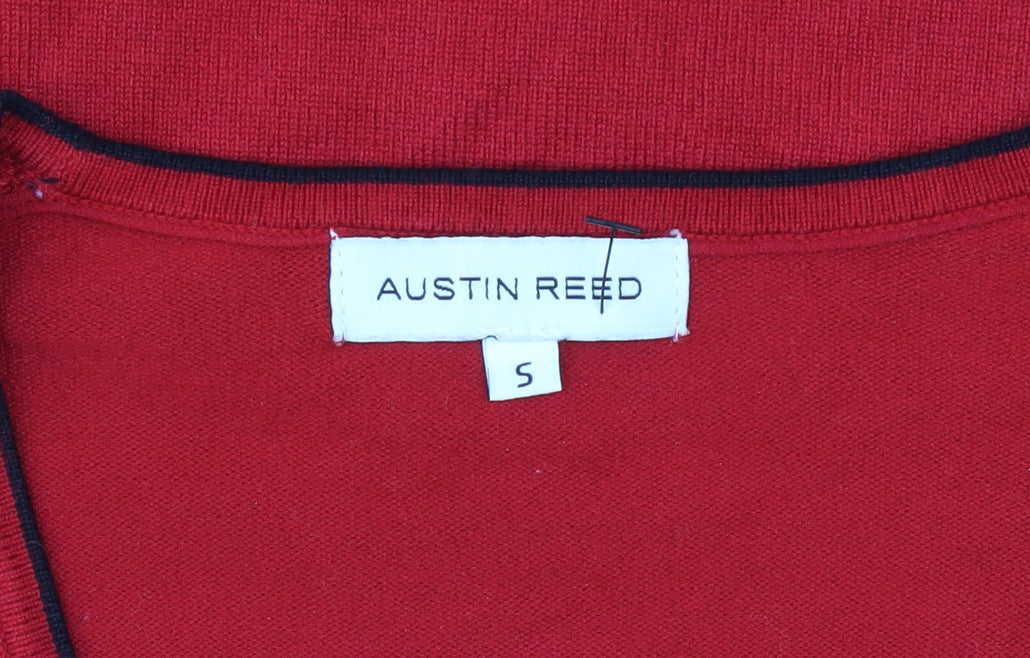 Austin Reed Women's Red Striped 3/4 Sleeve Cardigan Size S