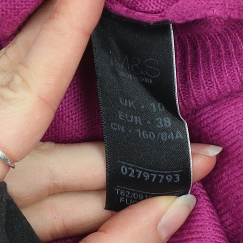 Marks and Spencer Women's Pink Sequin Round Neck Jumper Size 10