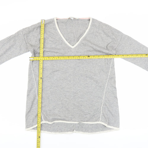 Boden Women's Grey V-Neck Wool Blend Pullover Jumper Size S