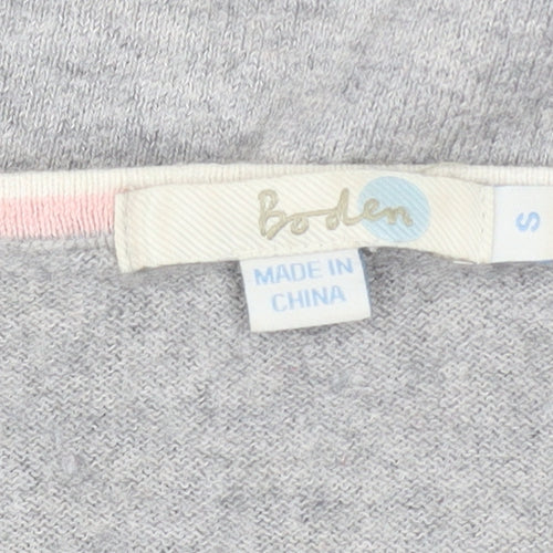 Boden Women's Grey V-Neck Wool Blend Pullover Jumper Size S