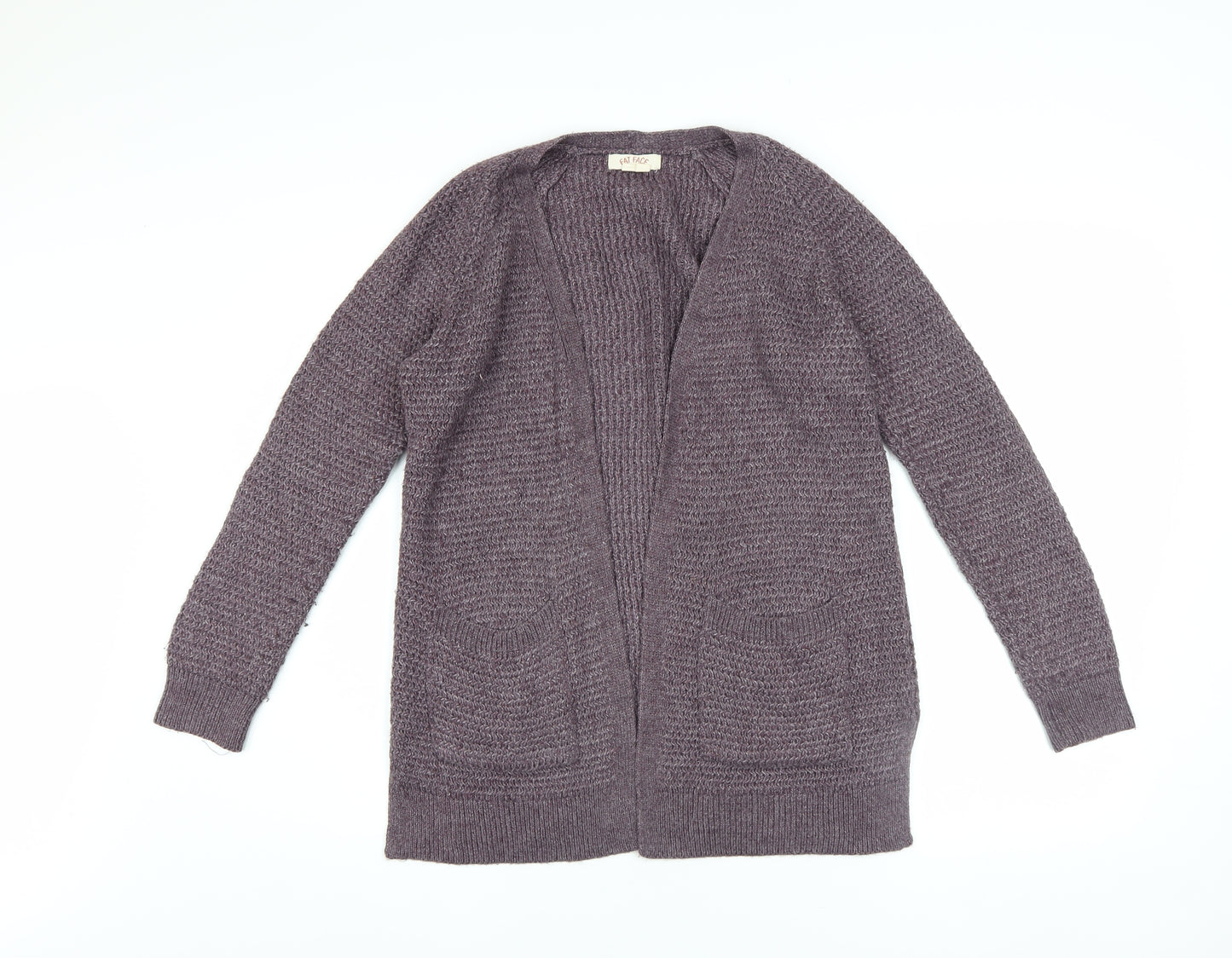 FatFace Women's Purple Open Knit Long Sleeve Cardigan UK 6