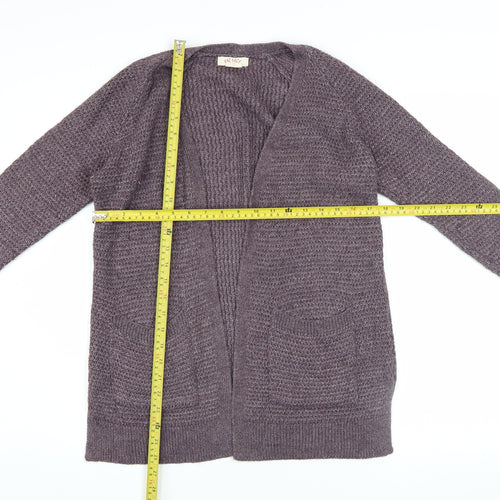 FatFace Women's Purple Open Knit Long Sleeve Cardigan UK 6
