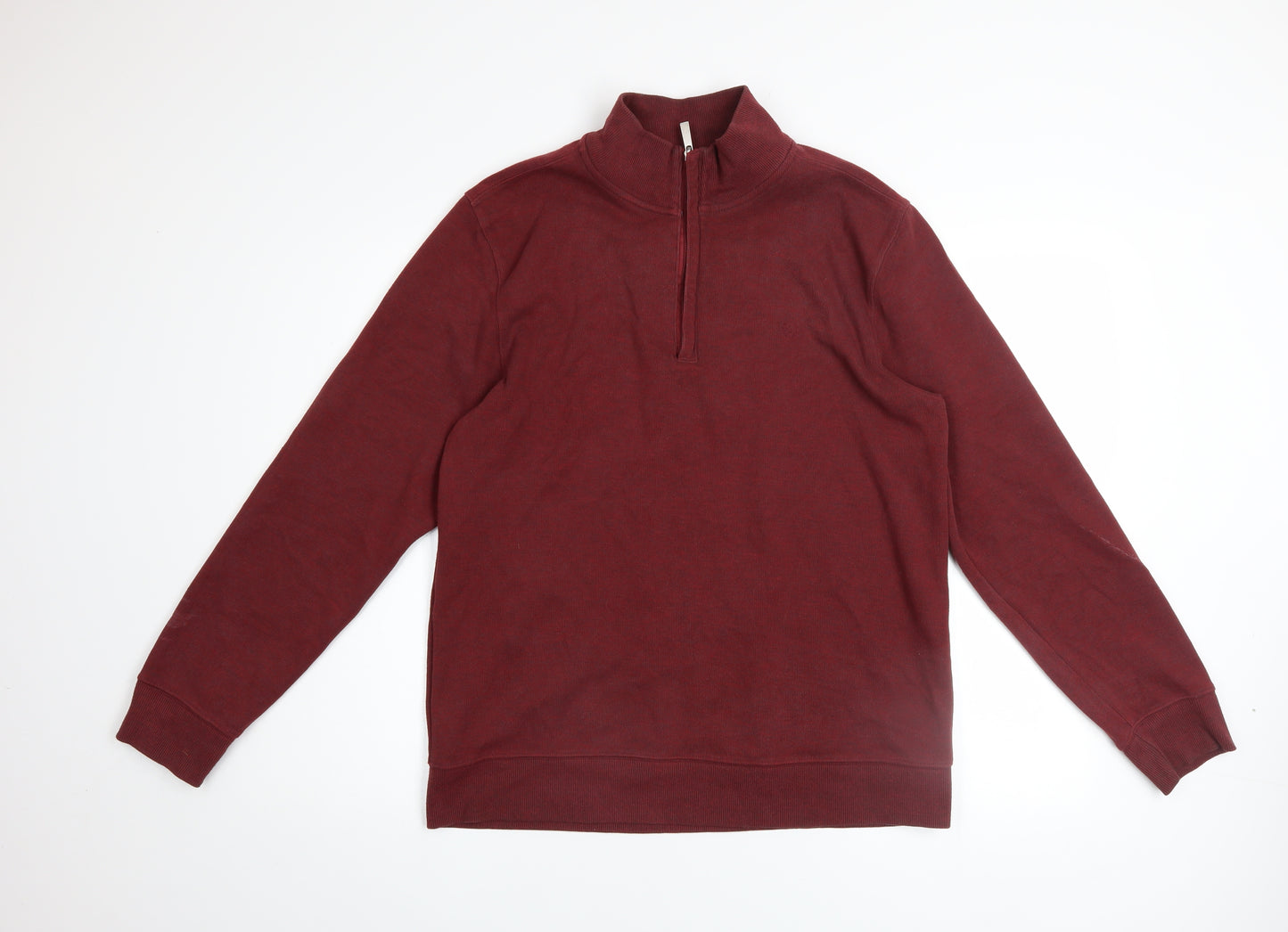 Lincoln Men's Red 1/4 Zip Mock Neck Sweatshirt Size M