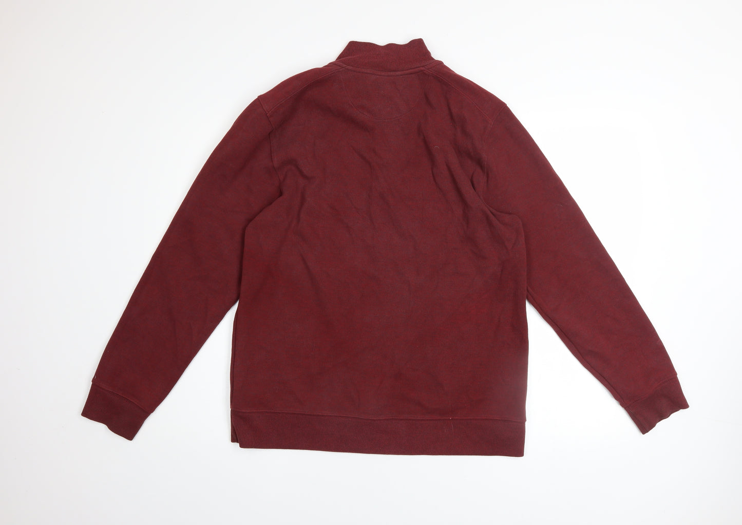 Lincoln Men's Red 1/4 Zip Mock Neck Sweatshirt Size M