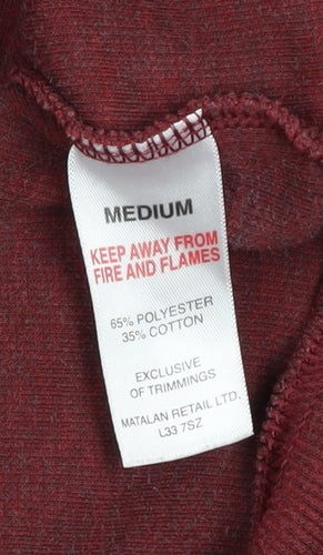 Lincoln Men's Red 1/4 Zip Mock Neck Sweatshirt Size M