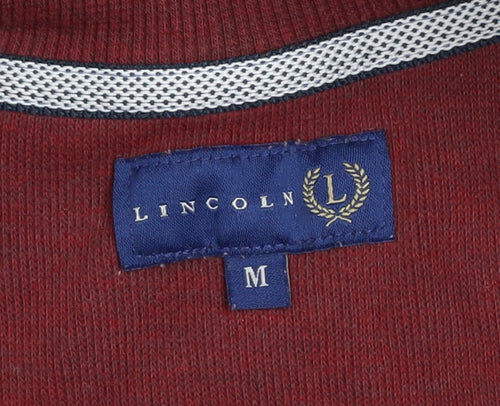 Lincoln Men's Red 1/4 Zip Mock Neck Sweatshirt Size M