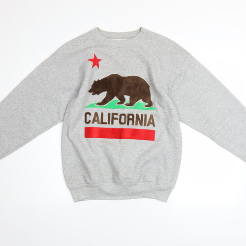 Hanes Men’s Grey California Bear Graphic Pullover Sweatshirt Size S