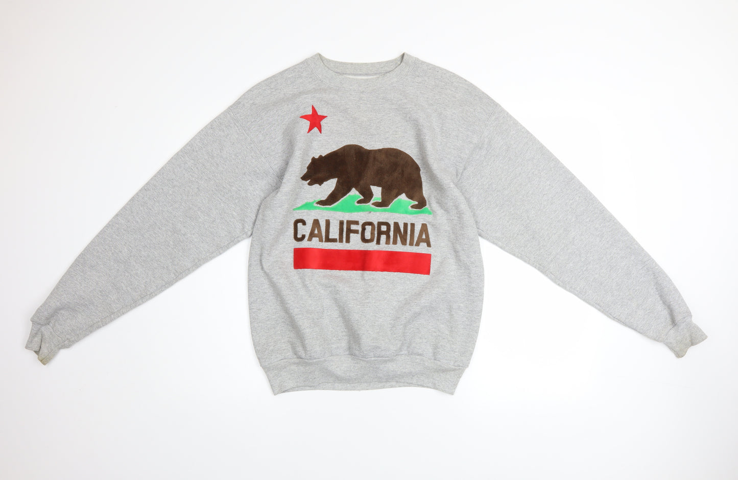 Hanes Men’s Grey California Bear Graphic Pullover Sweatshirt Size S