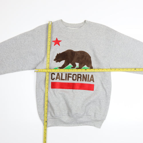 Hanes Men’s Grey California Bear Graphic Pullover Sweatshirt Size S