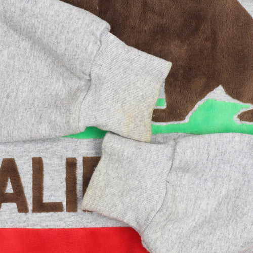 Hanes Men’s Grey California Bear Graphic Pullover Sweatshirt Size S