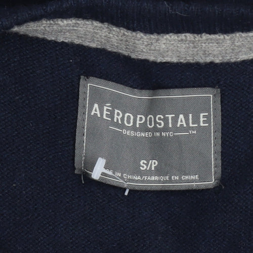 Aéropostale Men's Blue Skull Candy Cane Pullover Jumper Size S