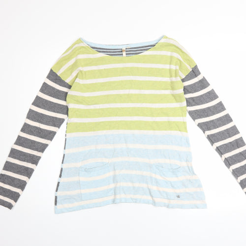 White Stuff Womens Multicoloured Striped Cotton Jumper Size 12