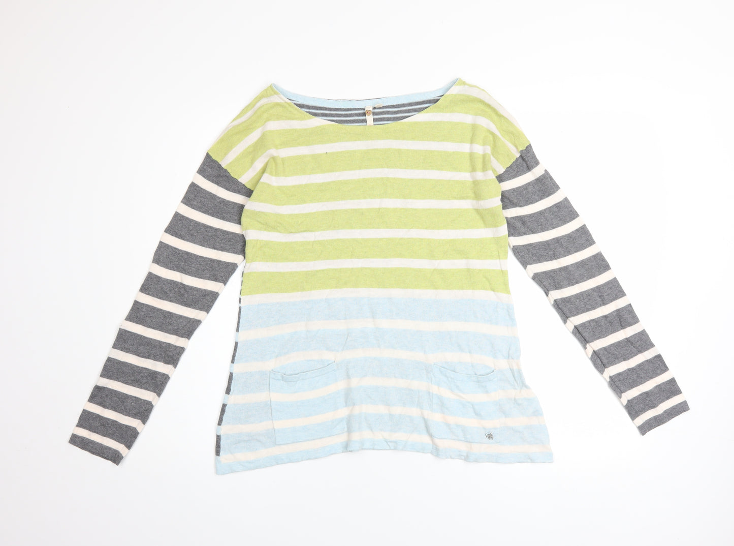 White Stuff Womens Multicoloured Striped Cotton Jumper Size 12