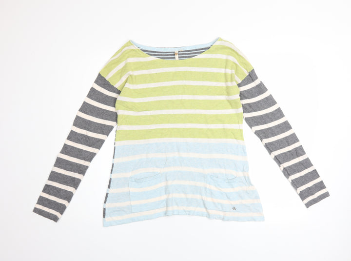 White Stuff Womens Multicoloured Striped Cotton Jumper Size 12