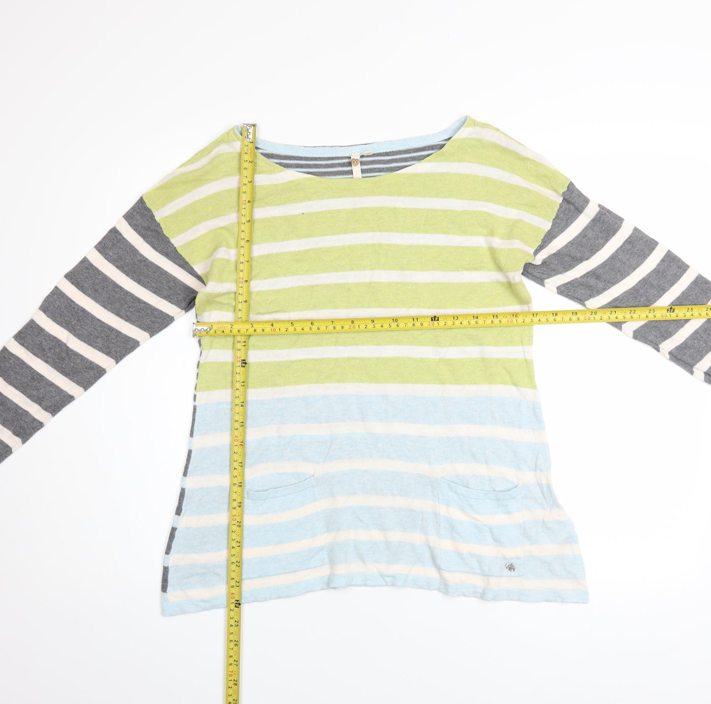 White Stuff Womens Multicoloured Striped Cotton Jumper Size 12
