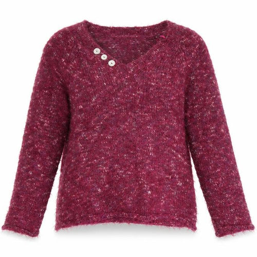 Marks and Spencer Per Una Women's Purple L V-Neck Long Sleeve Jumper