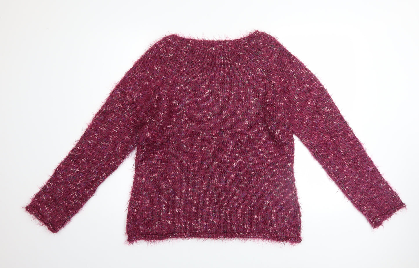 Marks and Spencer Per Una Women's Purple L V-Neck Long Sleeve Jumper