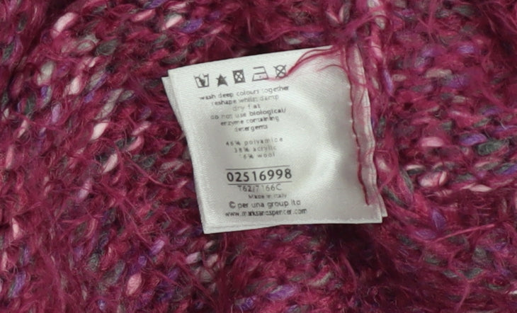 Marks and Spencer Per Una Women's Purple L V-Neck Long Sleeve Jumper
