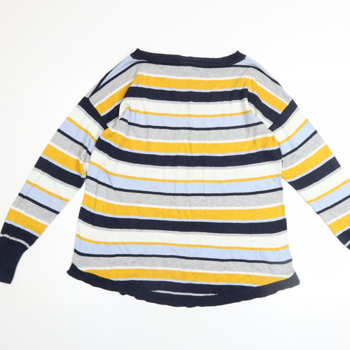 Bonmarché Womens Multicoloured Striped Jumper Size 14 Boat Neck Knitwear
