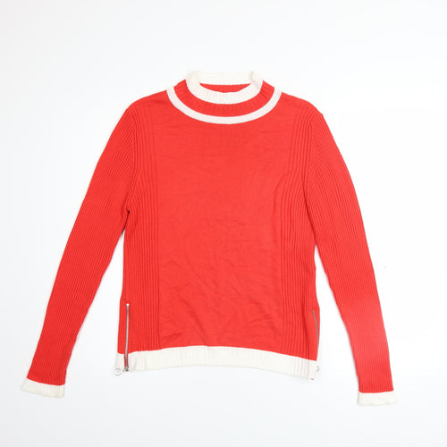 Marks and Spencer Women’s Red Mock Neck Knit Jumper Size 12