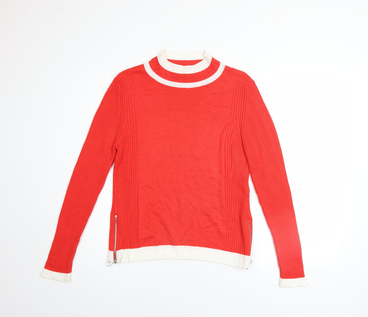 Marks and Spencer Women’s Red Mock Neck Knit Jumper Size 12
