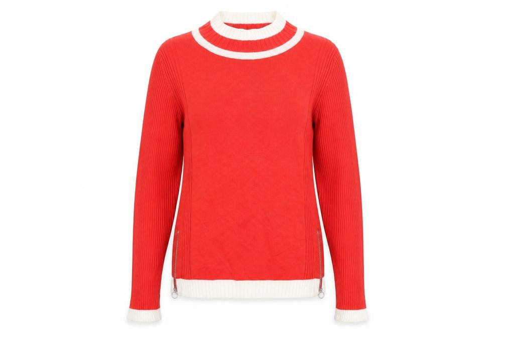 Marks and Spencer Women’s Red Mock Neck Knit Jumper Size 12
