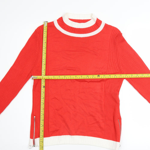 Marks and Spencer Women’s Red Mock Neck Knit Jumper Size 12
