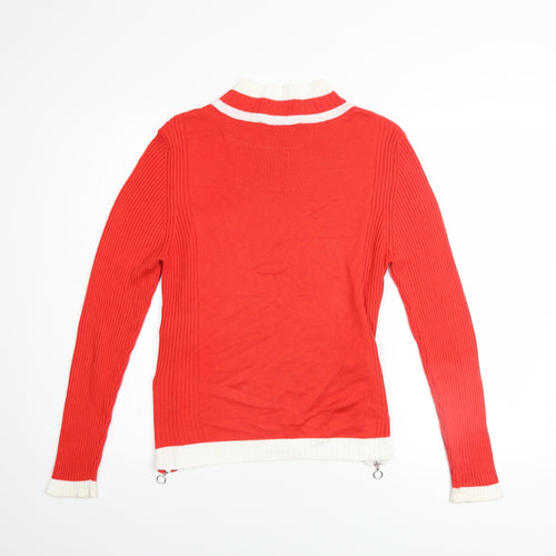 Marks and Spencer Women’s Red Mock Neck Knit Jumper Size 12