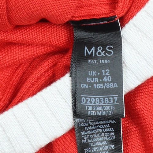 Marks and Spencer Women’s Red Mock Neck Knit Jumper Size 12
