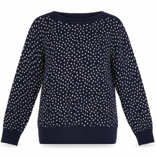 M&Co Women’s Blue Polka Dot Cotton Knit Jumper UK12