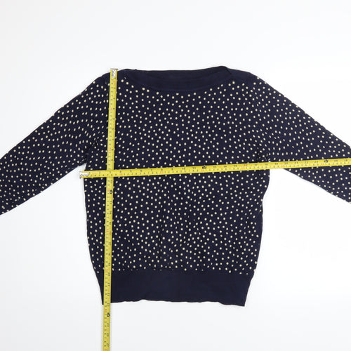 M&Co Women’s Blue Polka Dot Cotton Knit Jumper UK12