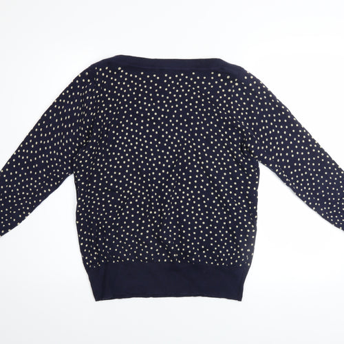 M&Co Women’s Blue Polka Dot Cotton Knit Jumper UK12