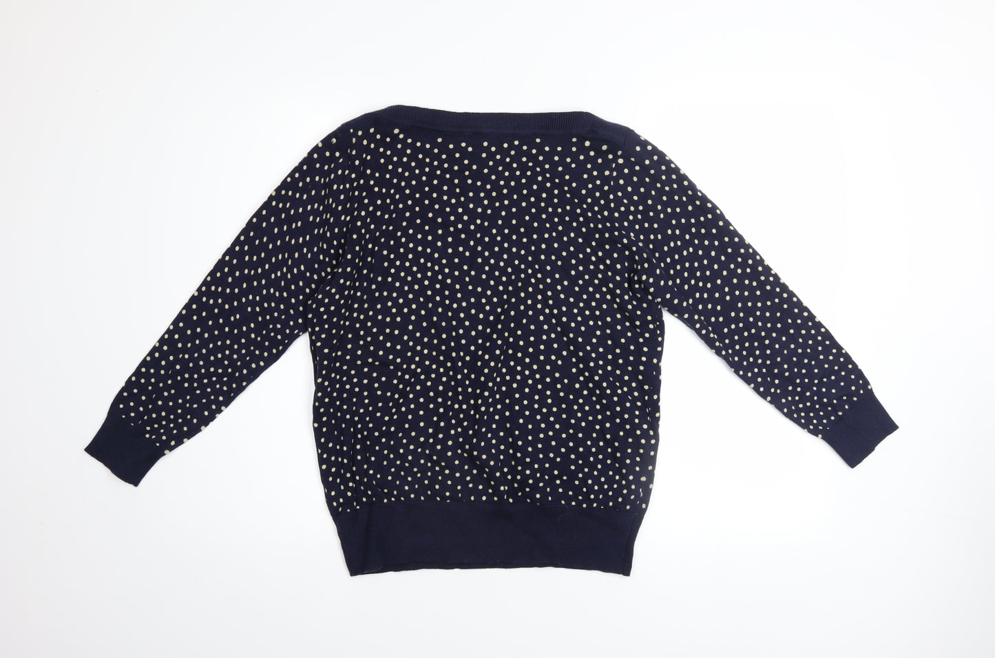 M&Co Women’s Blue Polka Dot Cotton Knit Jumper UK12