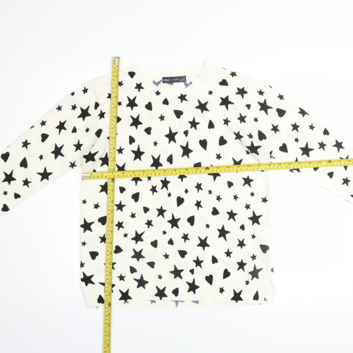 Marks and Spencer Women’s Ivory Star Print Acrylic Jumper Size 14