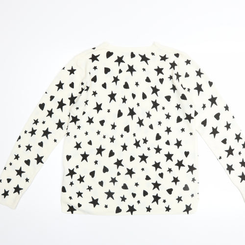 Marks and Spencer Women’s Ivory Star Print Acrylic Jumper Size 14