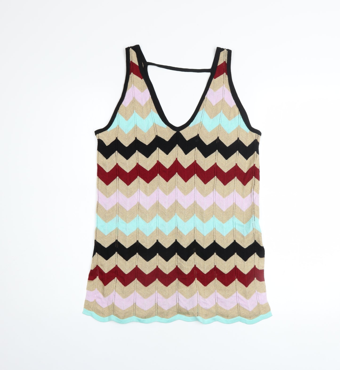 River Island Womens Multicoloured Viscose Knit Tank Top Size 12