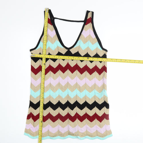 River Island Womens Multicoloured Viscose Knit Tank Top Size 12
