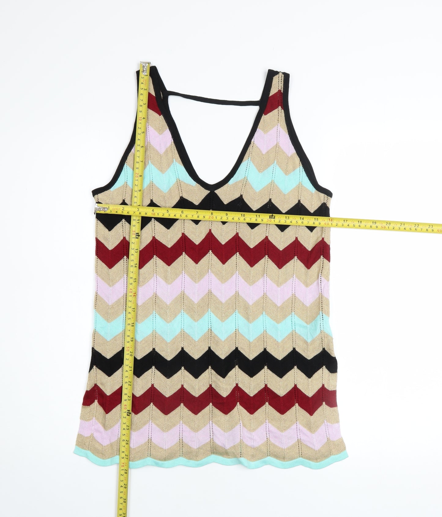 River Island Womens Multicoloured Viscose Knit Tank Top Size 12
