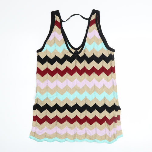River Island Womens Multicoloured Viscose Knit Tank Top Size 12