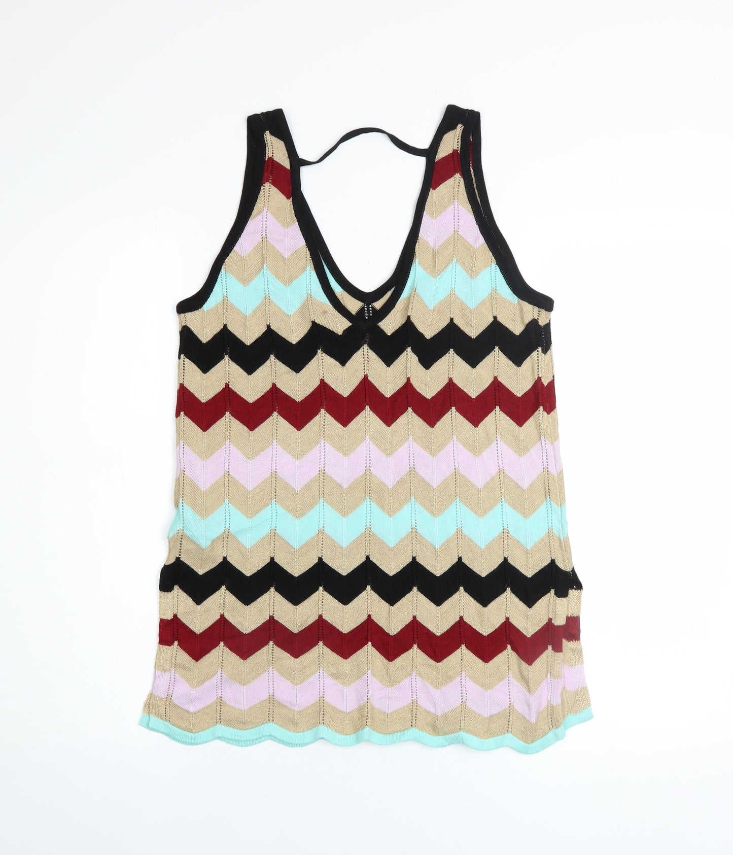 River Island Womens Multicoloured Viscose Knit Tank Top Size 12