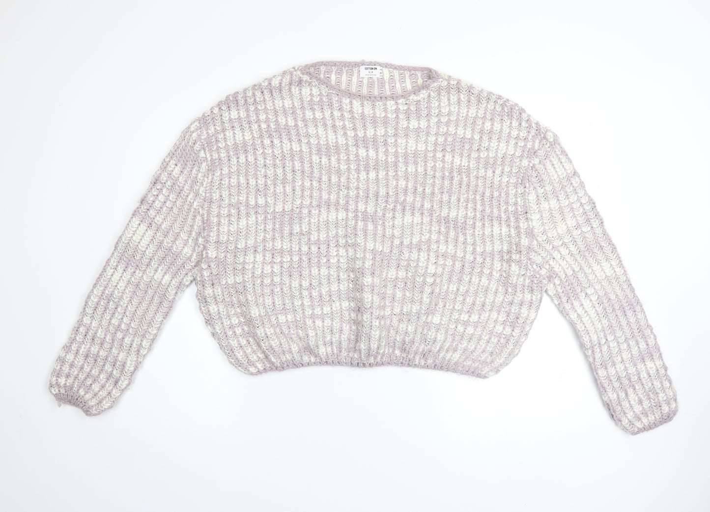 Cotton On Womens Multicoloured Chunky Knit Acrylic Pullover Jumper Size S