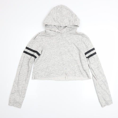 Hollister Women’s Grey Pullover Hoodie Small Cotton Blend