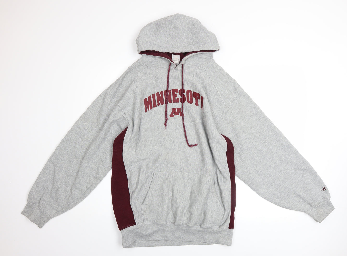 Badger Sport Men's Grey Pullover Hoodie Size L Minnesota Graphic