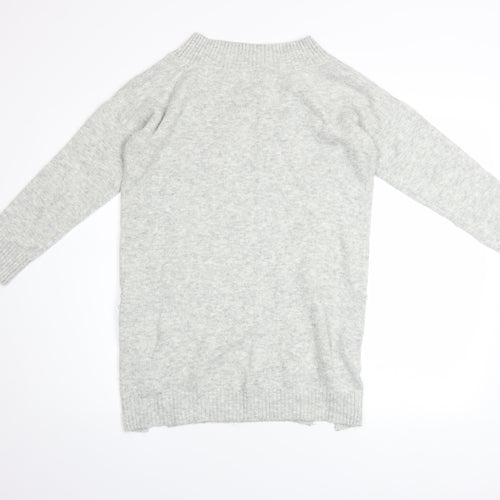 Miss Selfridge Petites Grey Knit Crew Neck Long Sleeve Jumper UK 10