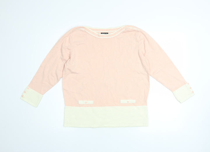 Roman Women’s Pink Boat Neck Long Sleeve Knit Jumper Size 18